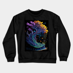 Splash Art of a Very Colorful Tropical Island Crewneck Sweatshirt